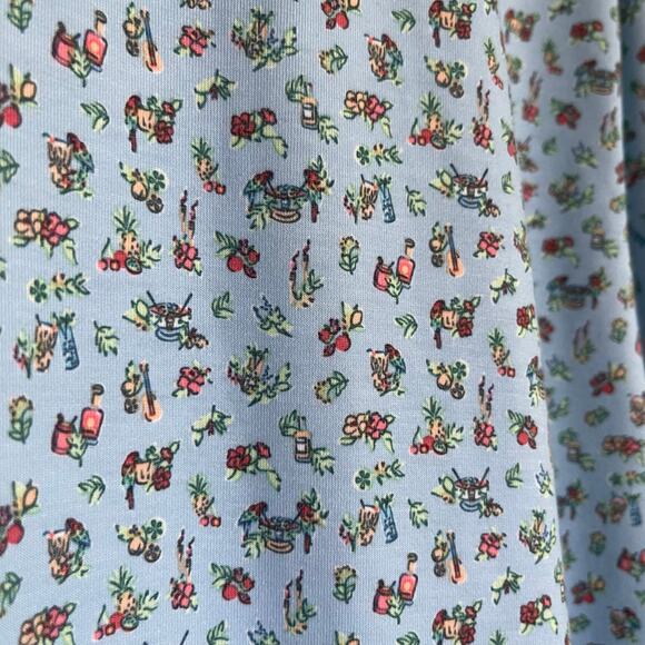 PETER MILLAR SEASIDE DRIRELEASE NATURAL TOUCH PARTY PARROTS POLO Blue Size Large - Picture 14 of 15